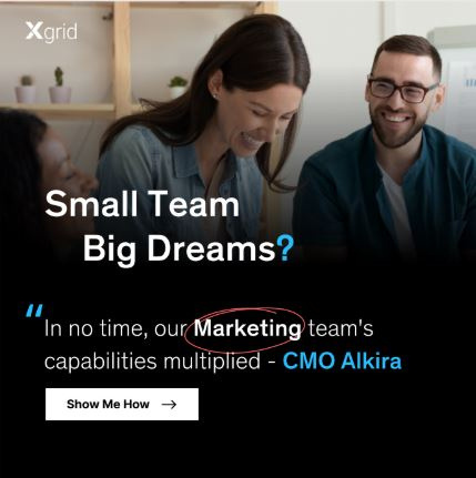 Creative carrying a customer quote from the Alkira CMO